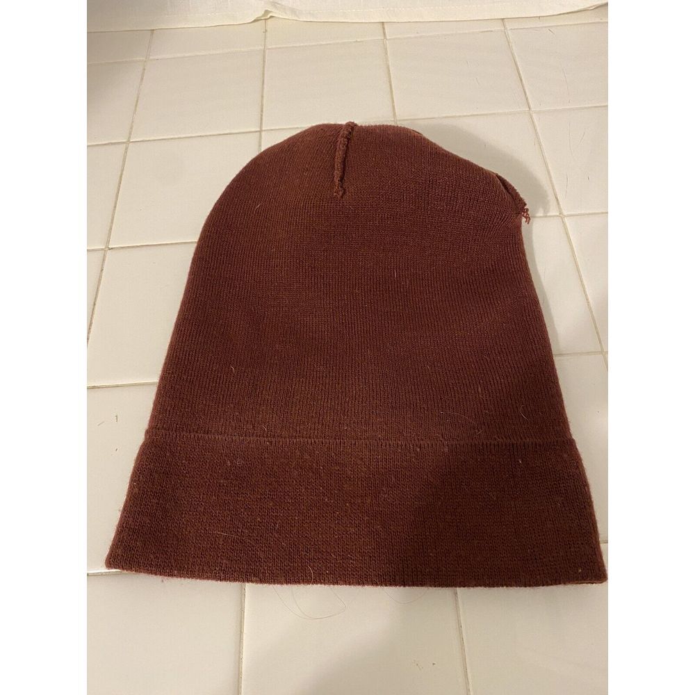 Victoria's Secret VS Pink Pom Beanie Winter Hat Stocking Cap Toboggan Maroon - Picture 5 of 6
